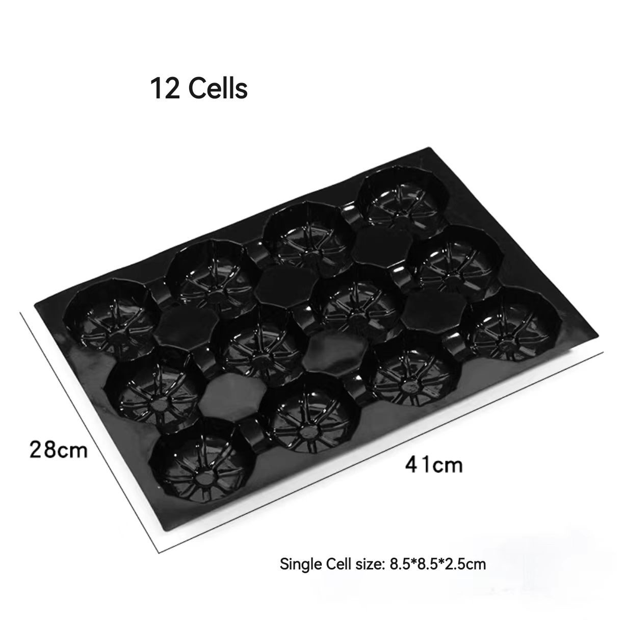 9 25 28 30 hole disposable pp black fruit tray plastic blister PET display kiwi/pitaya plastic tray for supermaket
