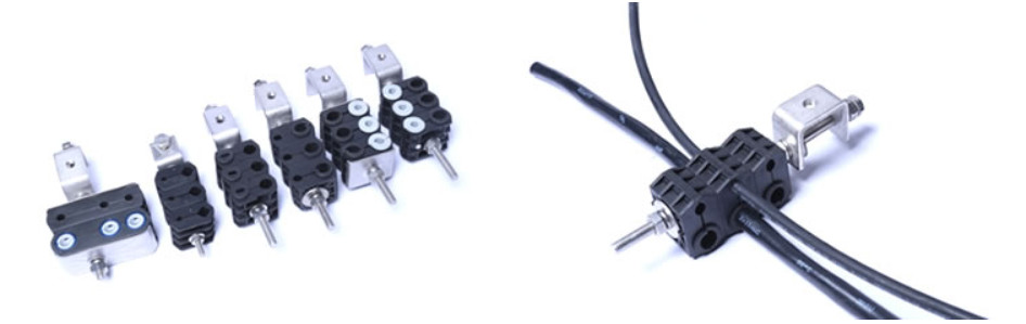 Power and optical cable clamp for Optical cable+3.3/4/6/8.3mm2 RRU Power cable