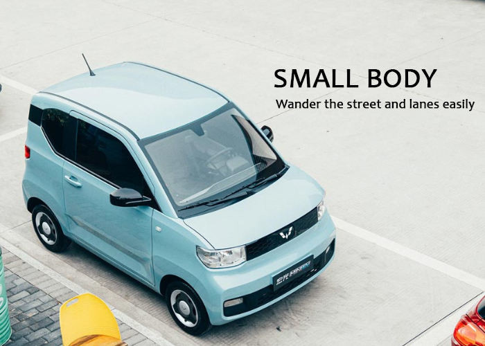 120km range Wuling Electric Vehicles RWD 3 Door 2 Box 4 Seater Electric Mini Car