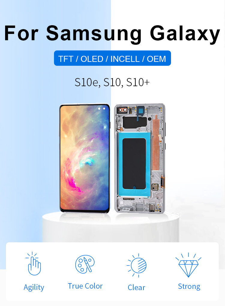 Black Blue Cell Phone OLED Screen For SAM Galaxy S10 G973F G973