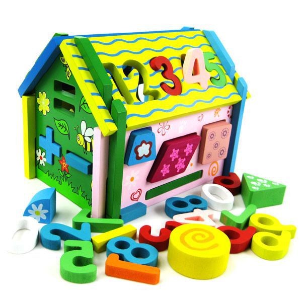 ODM Educational Cognitive Wisdom House Wooden Blocks Toys