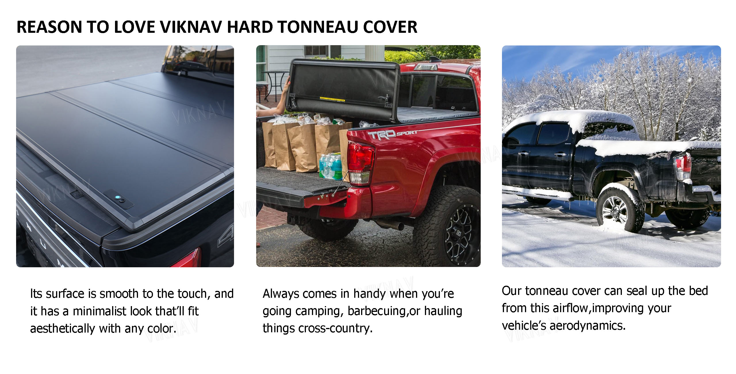Trifold Ford F150 Truck Bed Replacement Tonneau Cover Matte Black