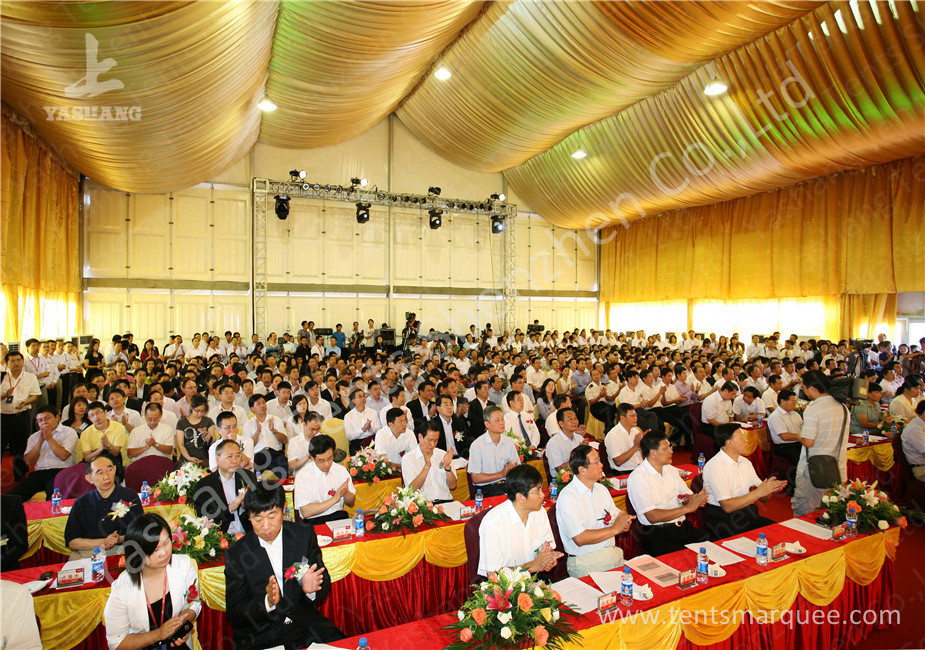 Yellow Lining Decoration Outdoor Event Tent , outdoor canopy tent Aluminum Alloy Framed