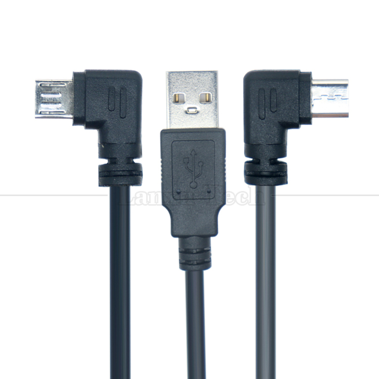 Customization 1m 2m 3m 90 Degree Right Angle Micro B V8 Connector to USB Extension Data Charger Cable