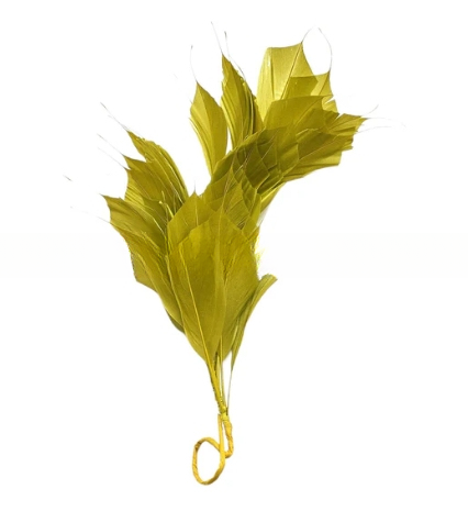 Dyed Millinery Supplies Stripped Goose Feather Flower Mount with Wire Accessory