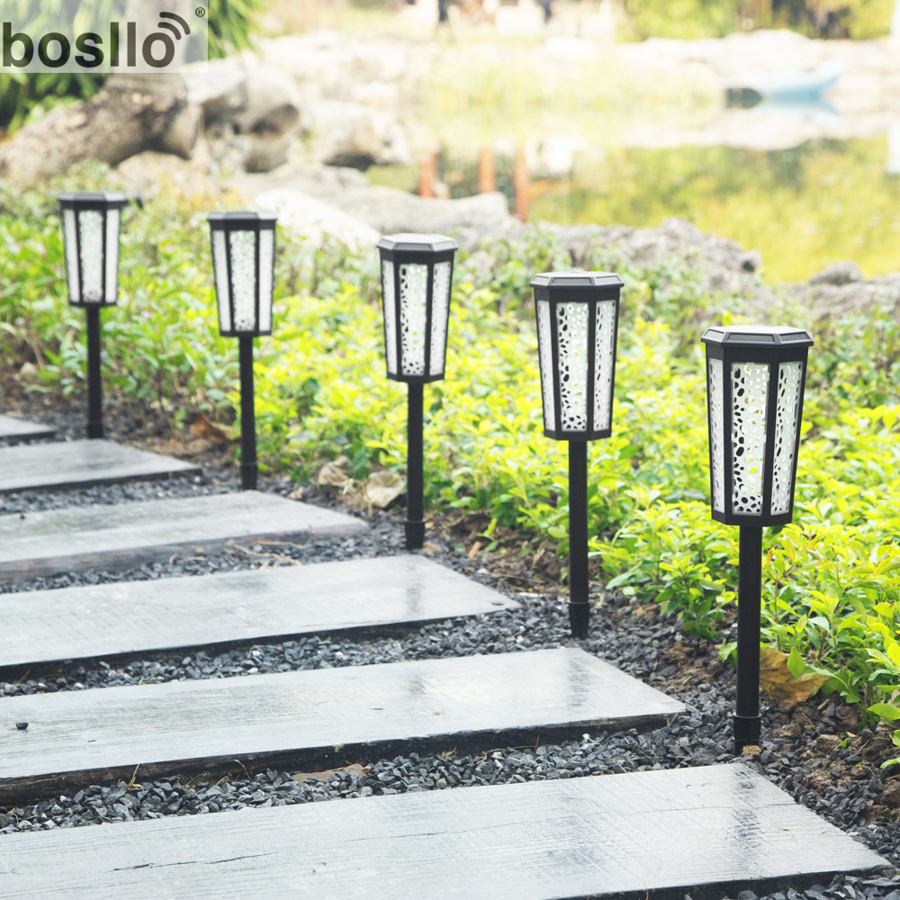 Amber Light RGB/ White Light RGB Solar Garden Lamps 10.5*10.5*47cm Size