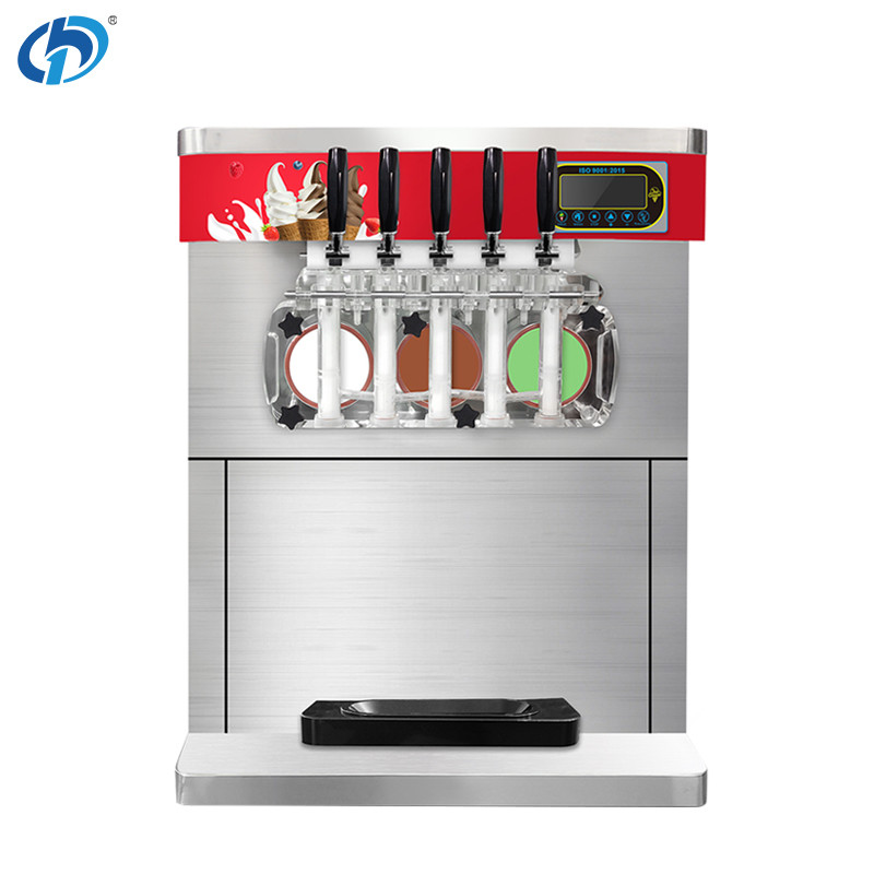  5 Flavors Automatic Ice Cream Making Machine Continuous Production Capacity 225-250 cups /100g Refrigerating R410a R134A Manufactures
