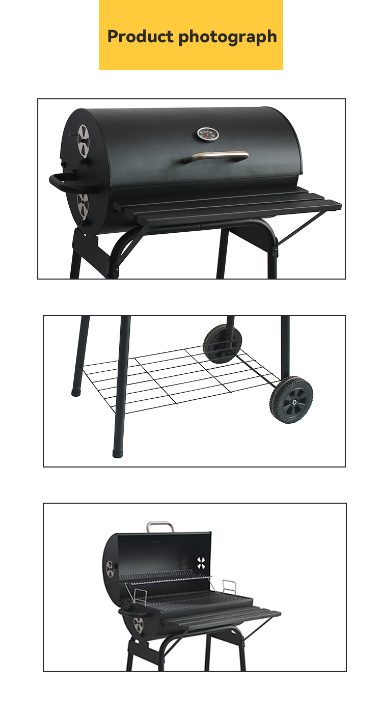 Folding Charcoal Grills Smokeless Outdoor Smoker Traiger with Chrome Plated Finish