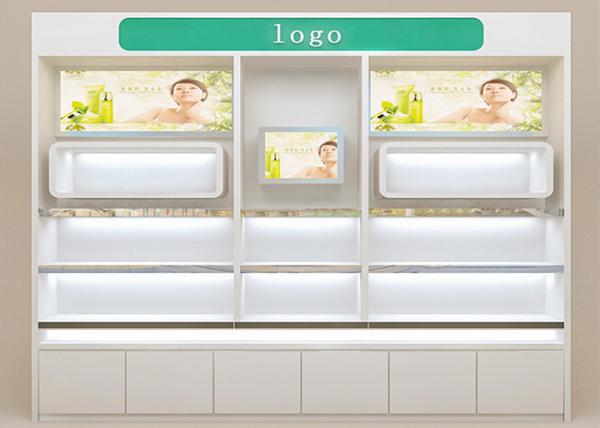 Eco Friendly Wooden Cosmetic Store Furniture Stable Structure For Terminal