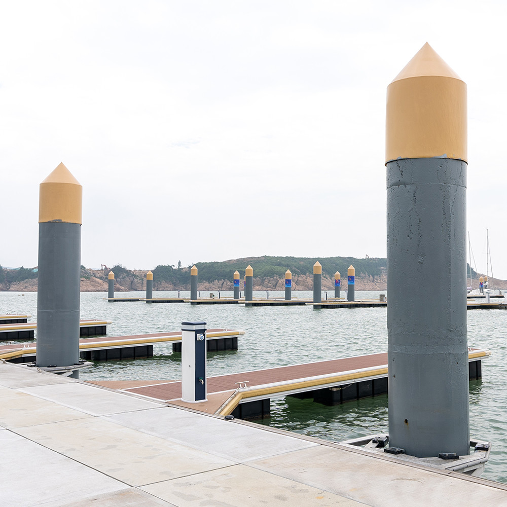 Floating Dock Pile Guide Pile Cap For Yacht Marina Floating Dock