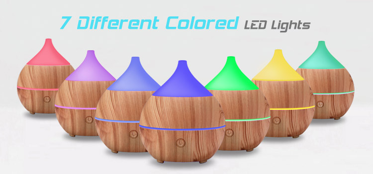 Bluetooth Speaker Ultrasonic 200ml Wood Grain Aroma Diffuser