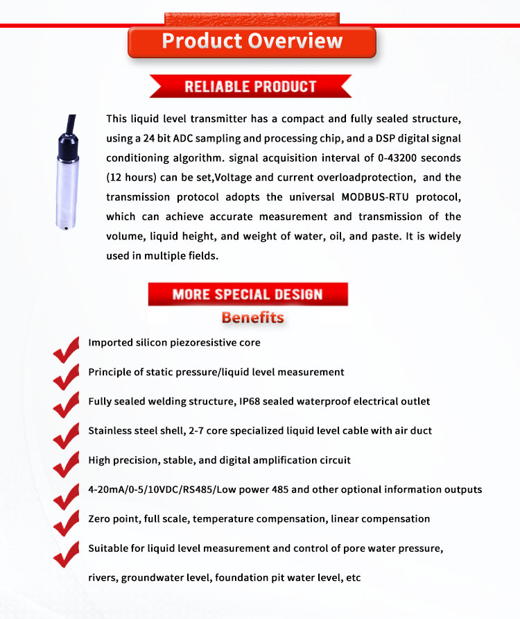 UBPT500-601Y Water Level Transmitter For Monitoring And Measuring Liquid Levels