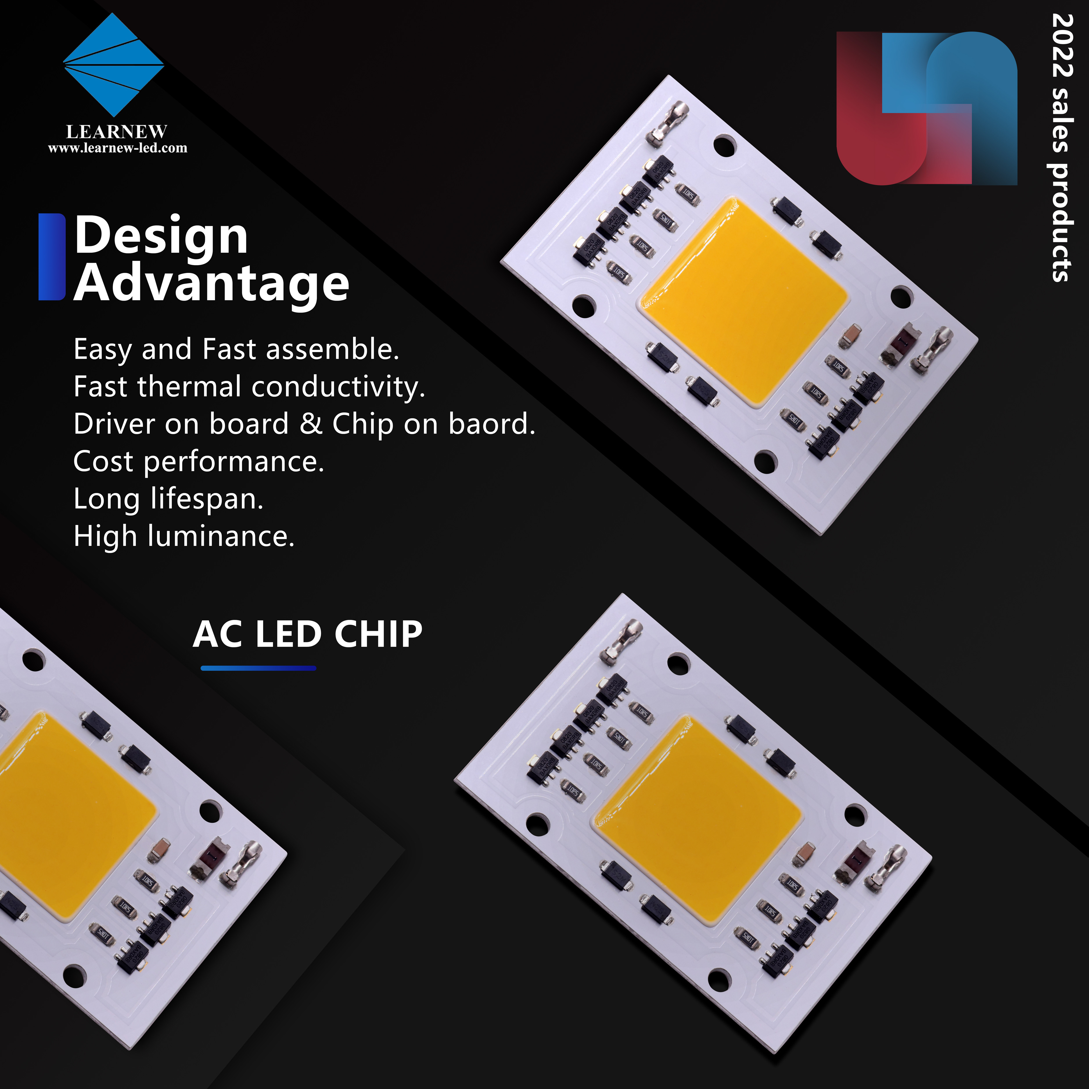 Full Spectrum AC 50w LED COB Chip 200v 240v 4046 AC LED Chip For Grow Light