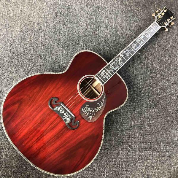 Custom AAAA All Solid KOA Wood 43 Inch Design Jumbo Body Acoustic Guitar Abalone