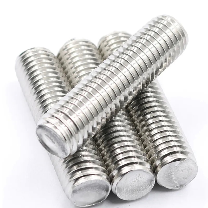 Threaded Rod Double End Head Studs Bolt SS304 Stainless Steel Natural Color Stud