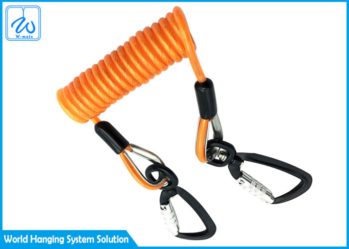 Retractable Loop Lanyard With Fixed Clip Custom Printed Lanyard For Safety Fall Protection