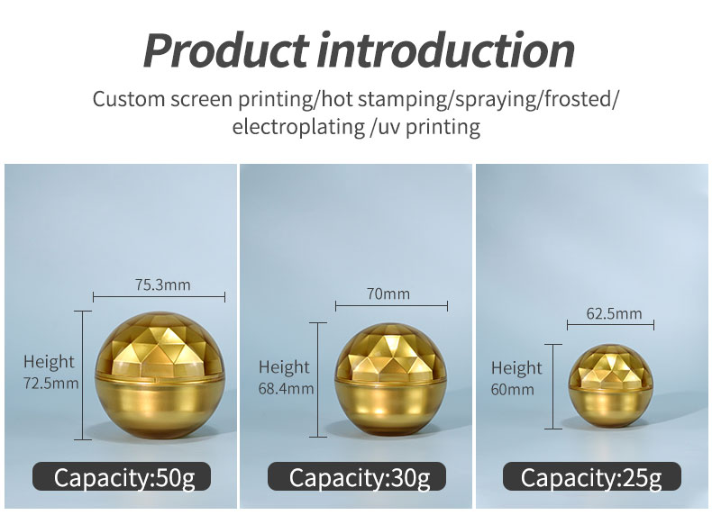 Customized Airless Cream Pump Jar Luxury Cosmetic Packaging Jar 50g