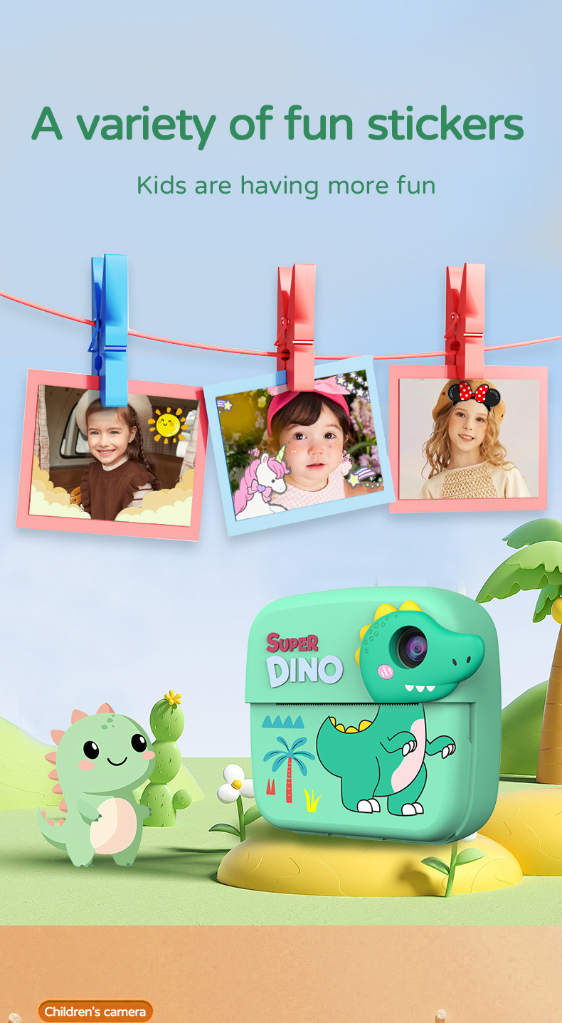 2400w 1080P HD Childrens Instant Print Camera Phone Touch Screen
