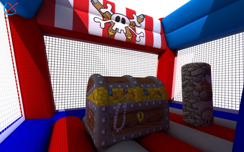 Commercial Inflatable Combos Pirate Inflatable Bouncy House With Slide For Kids