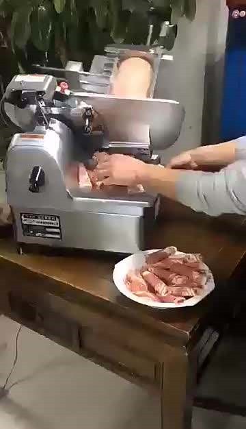 250mm Table Top Commercial Semi-Automatic Frozen Meat Slicer cutting machine With Food Machinery