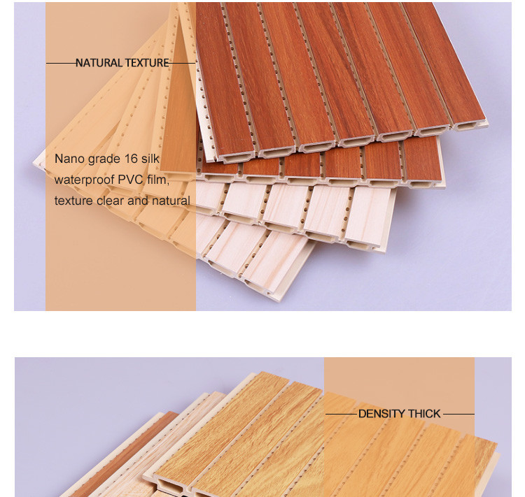 Decorative Fireproof WPC Soundproof Wall Panel 1.22*3m 1.22*2.8m