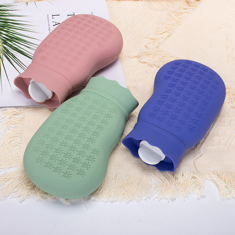 500ML Leakproof Rubber Hot Water Bottle With Soft Cover For Menstrual Bed Warming