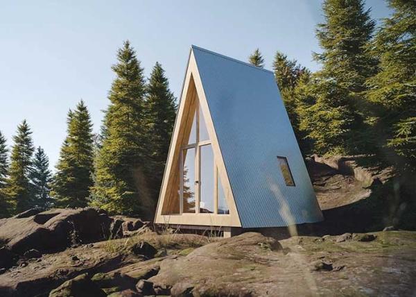 Prefab Light Steel Hotel Unit Space Frame Tiny Building Wooden Cabins For