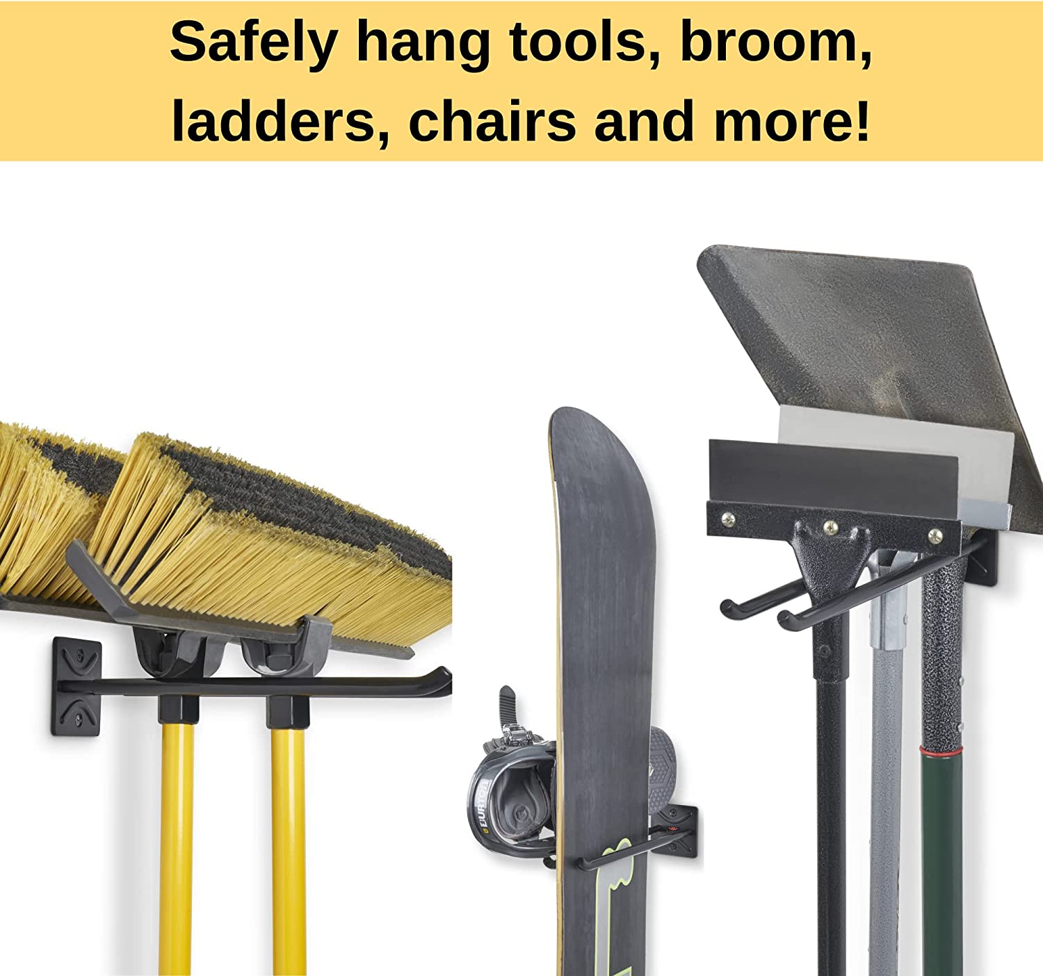 Flexible Hose Support Items Heavy Duty Garage Hooks for Car Tires Power Tools and Bikes