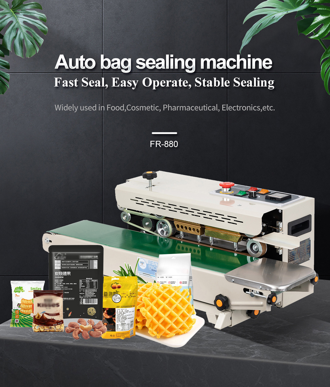 Continuous Band Automatic Sealing Machine 110V/220V Horizontal