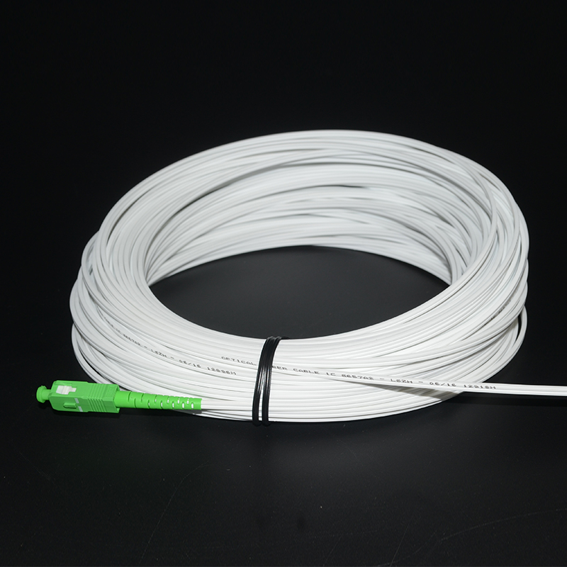 White Color FTTH Optical Drop Cable With SC FC Connector OEM ODM