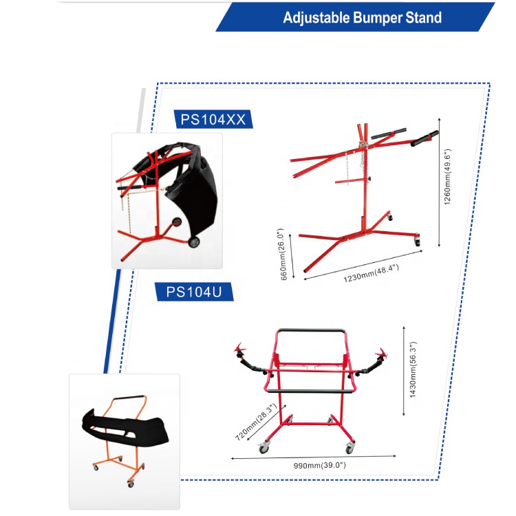 Metal Wheel Lock Auto Body Bumper Stand For Painting Cars And Parts
