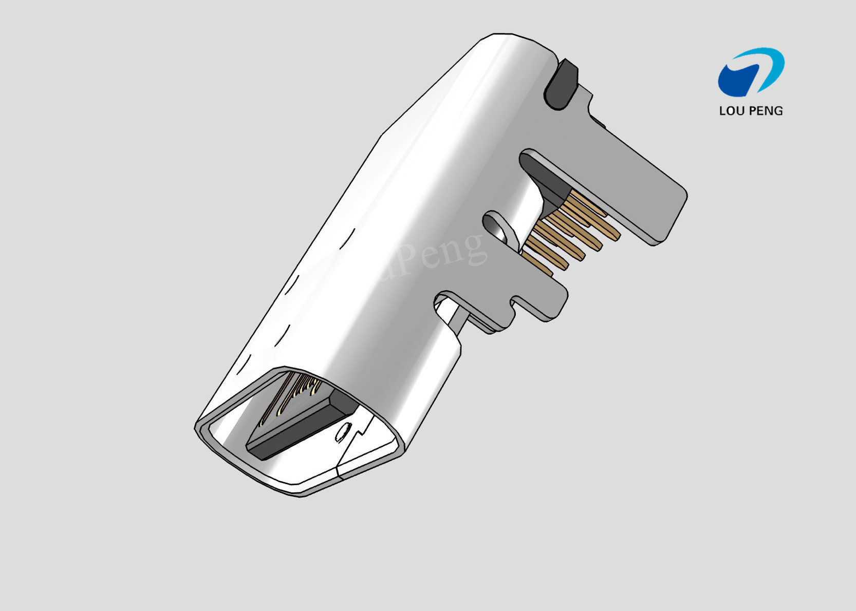 Universal Serial Bus (USB) Shielded I/O Receptacle,type-c connector, 16Pin, Surface Mount, Gold (Au) Flash over, DIP