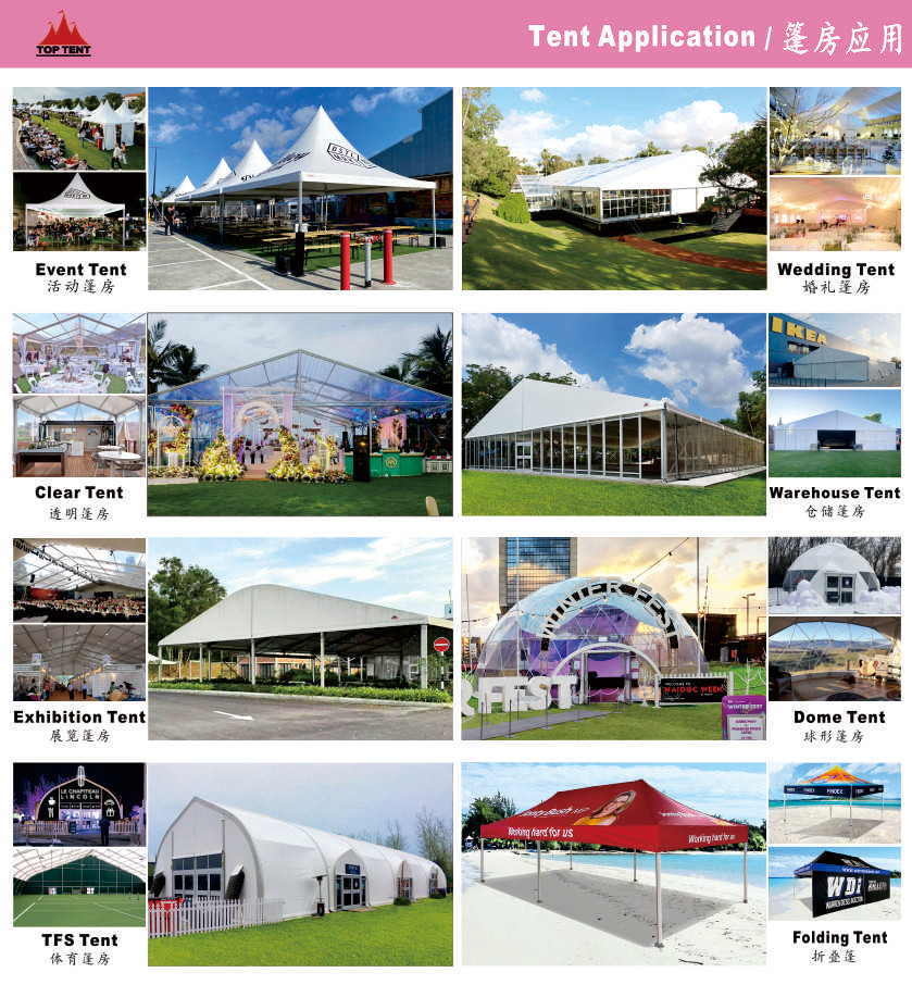 Customizable Luxury TFS Outdoor Pavilion Tent With Expandable Clear Span Curved Roof