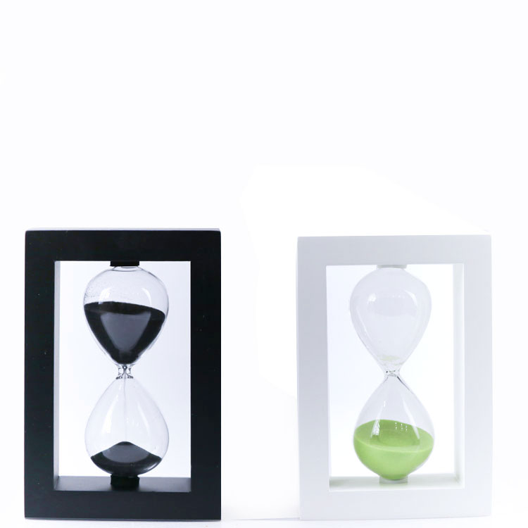 Big Sand Timer Hourglass Wooden Stool Pine Material For Souvenir And Festival Gift