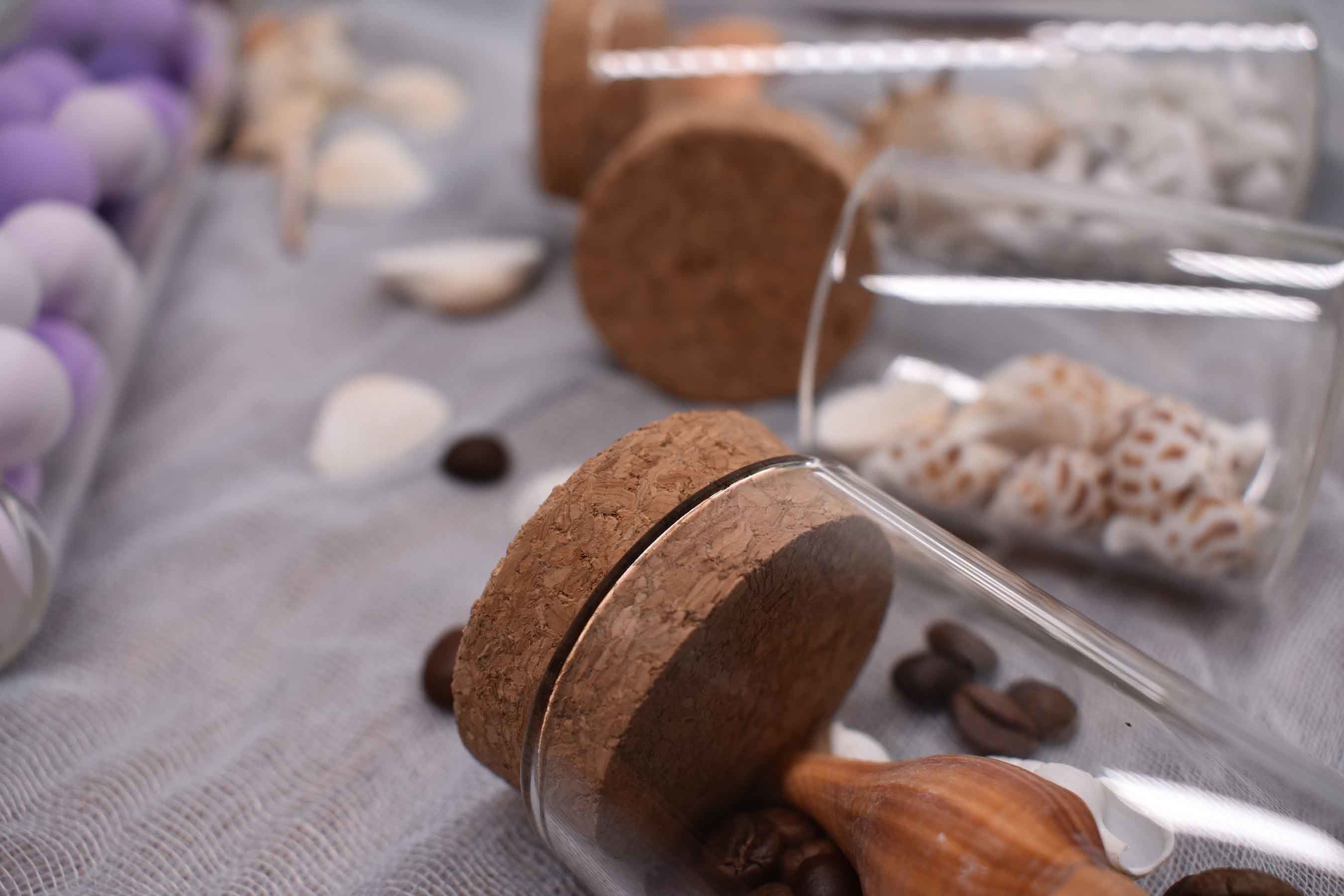 ODM Glass Jar Cork Lids Tapered Cork Stoppers Crackproof 1.2x1x1.2 Inch