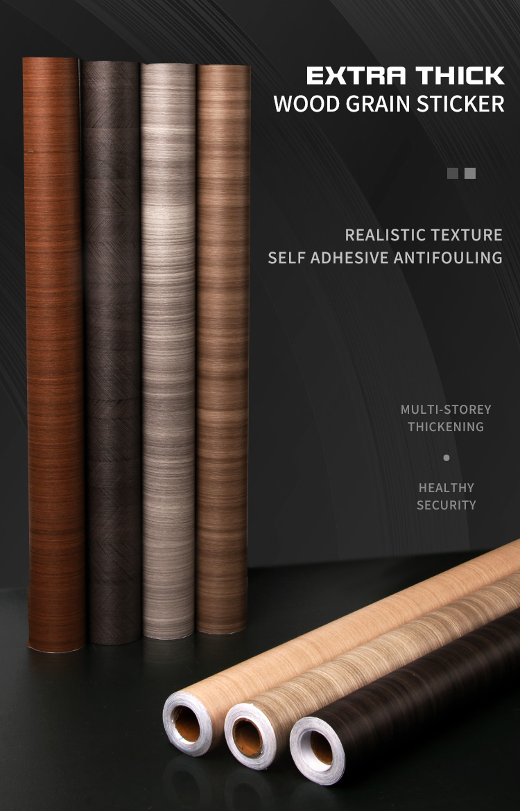 2ft Width Furniture Films Wood Grain Vinyl Wall Covering Wallpaper Roll for Contemporary Home Decoration