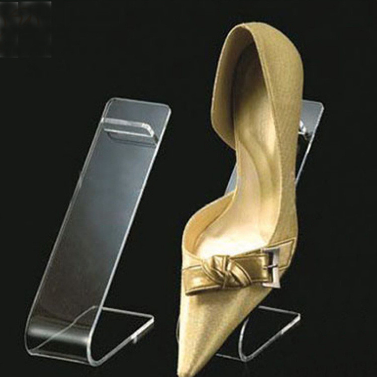Shoe Display Slatwall Heel Rest Rack Stand Clear Acrylic Shoe Holder Support Strip