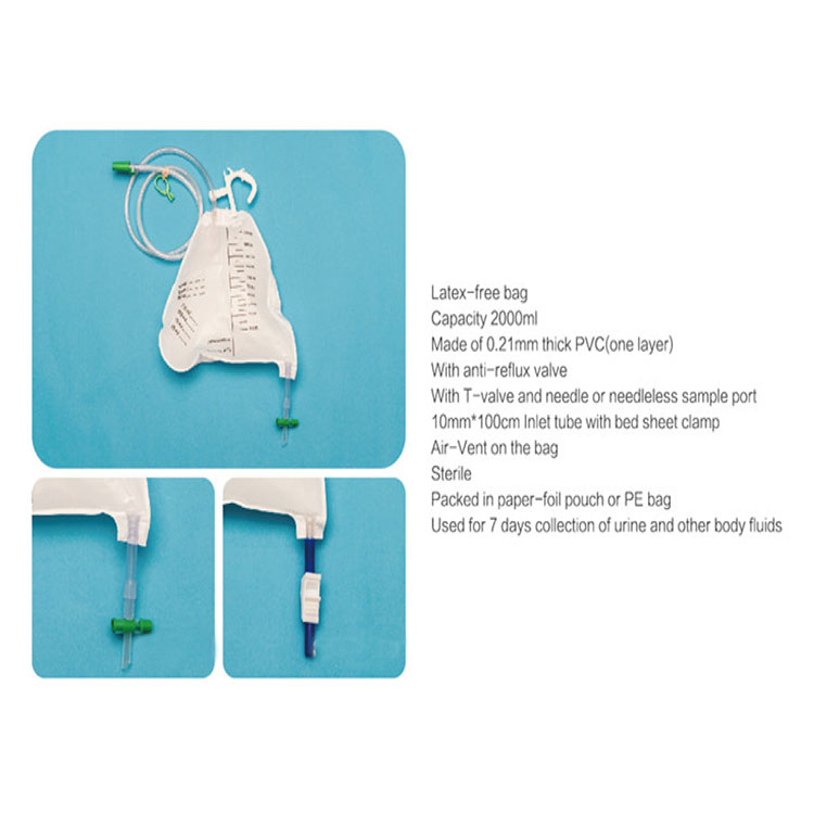 Disposable Medical Urology Series Luxury/Meter Urine Drainage Bag Customized for adult PVC urine bag
