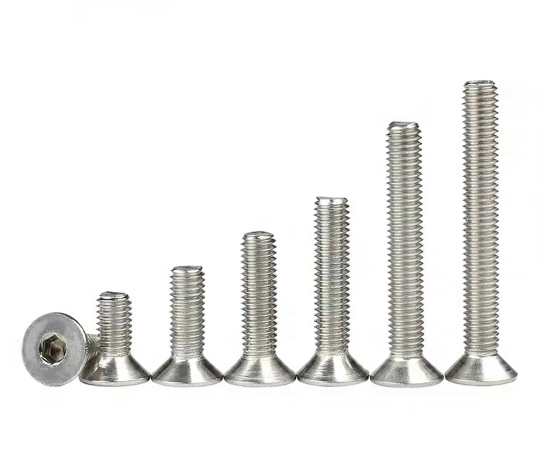 Metric Measurement System M6 Stainless Steel Hex Socket Countersunk Flat Head CSK Screw