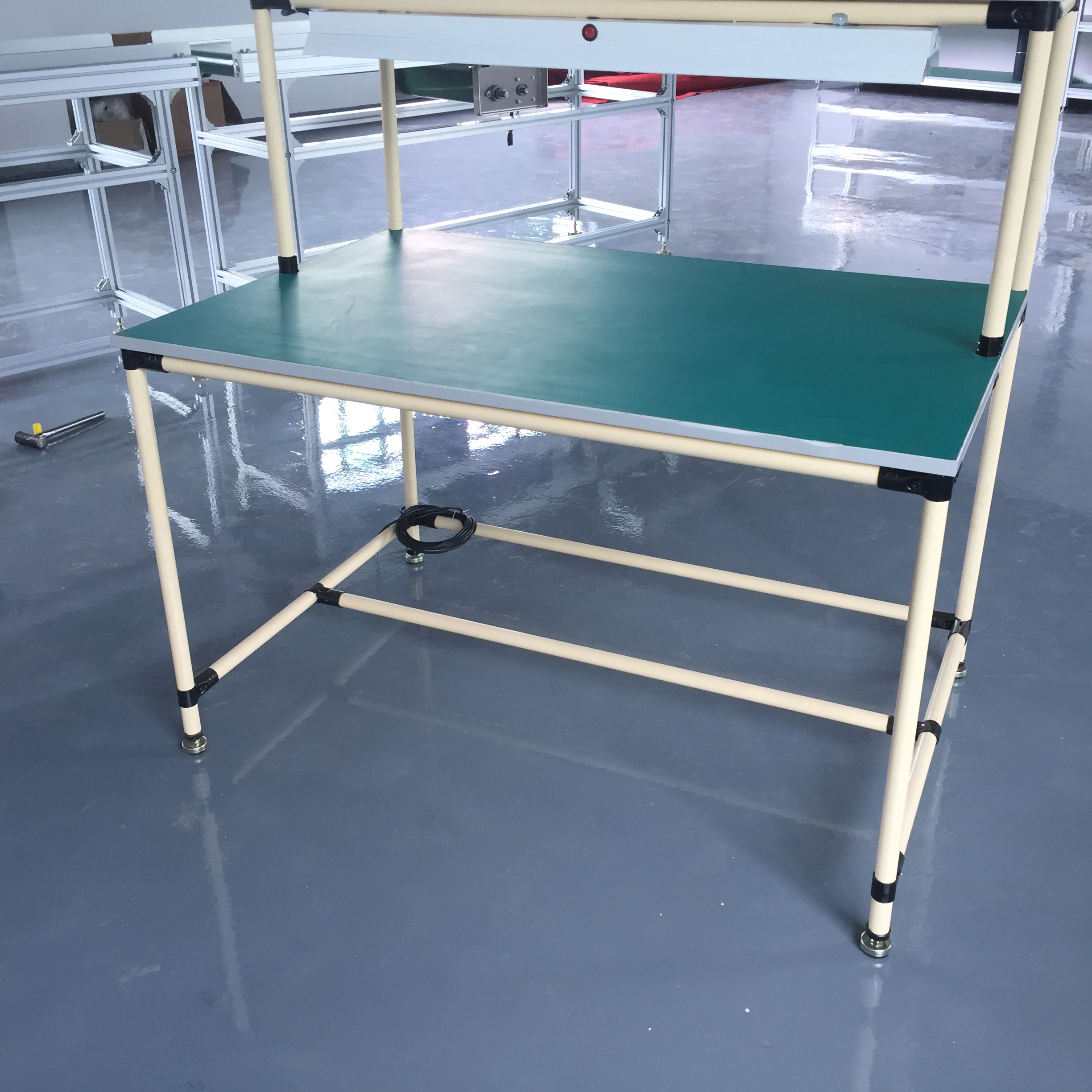 Aluminium PE Stainless Steel Pipe Workbench Customized For Production Line / Workshop