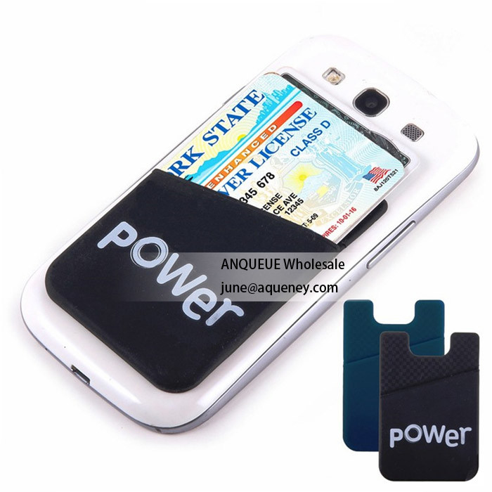 Custom made any color silicone smart wallet card holder with logo printing