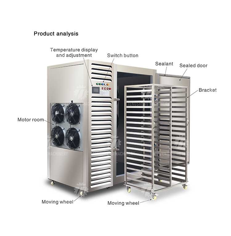Stainless Steel Air Cooled Rapid Freezer Blast Freezer for Dough Sea Food
