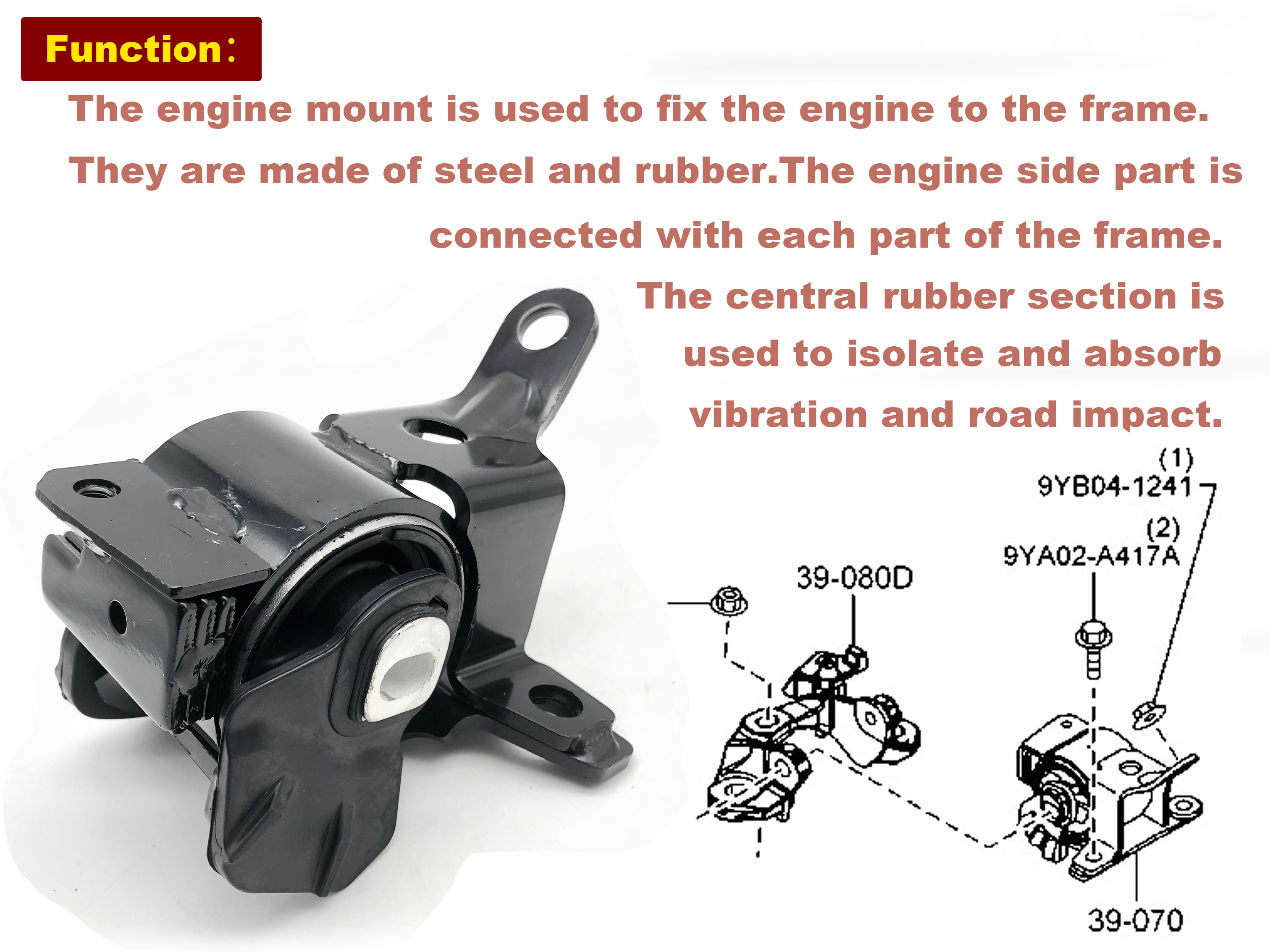 KR11-39-070 KD4539070B KD45-39-070 Car Engine Mounting For MAZDA 3 Saloon
