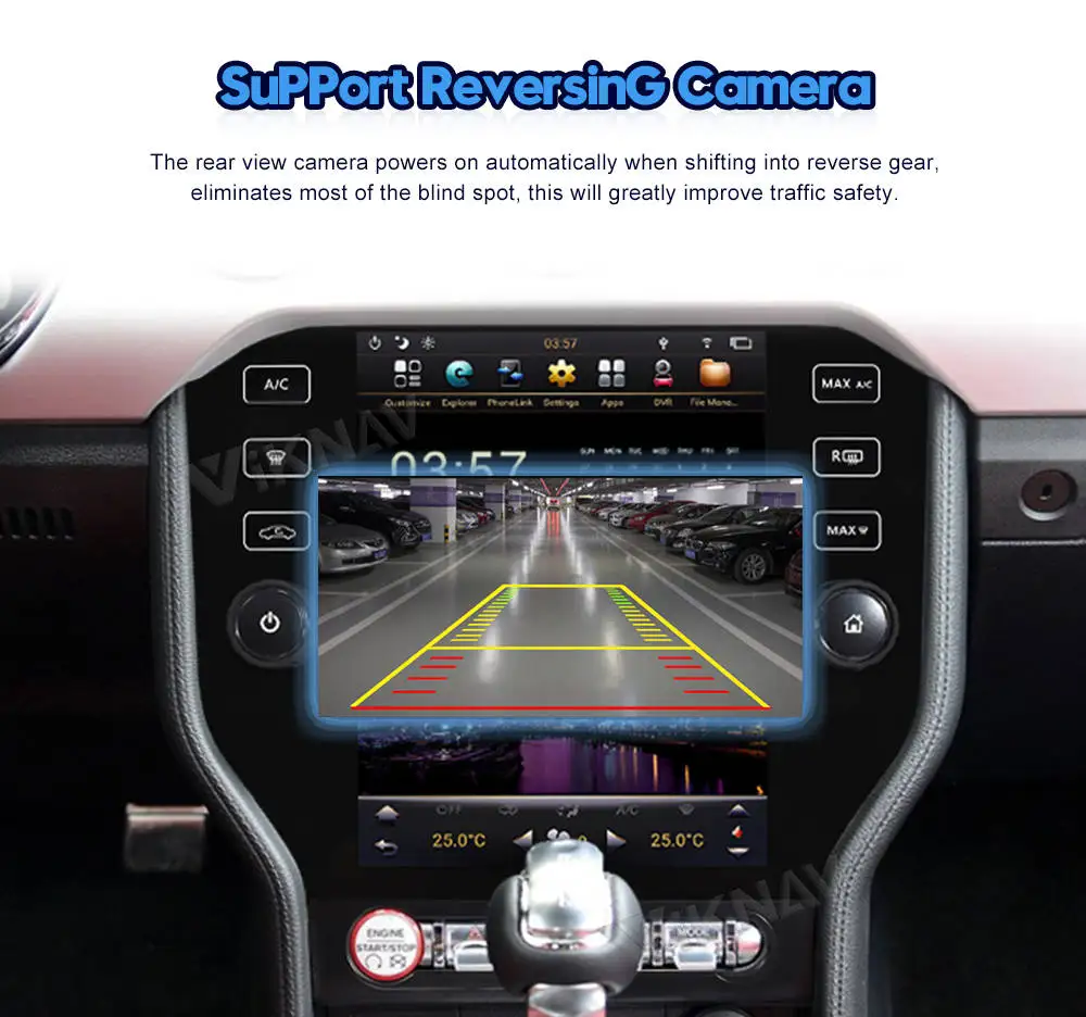 Touch Screen Car Radio For Ford Mustang 2014-2021 Video Player Head Unit Auro Stereo Android GPS Navigation Carplay