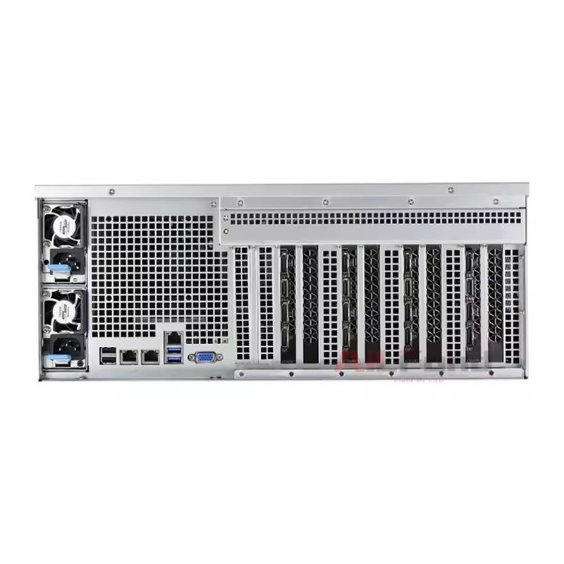 Tel Xeon E5 Dual CPU Motherboard Rack Server Case 4U Portable GPU AI Server with GPU Cards