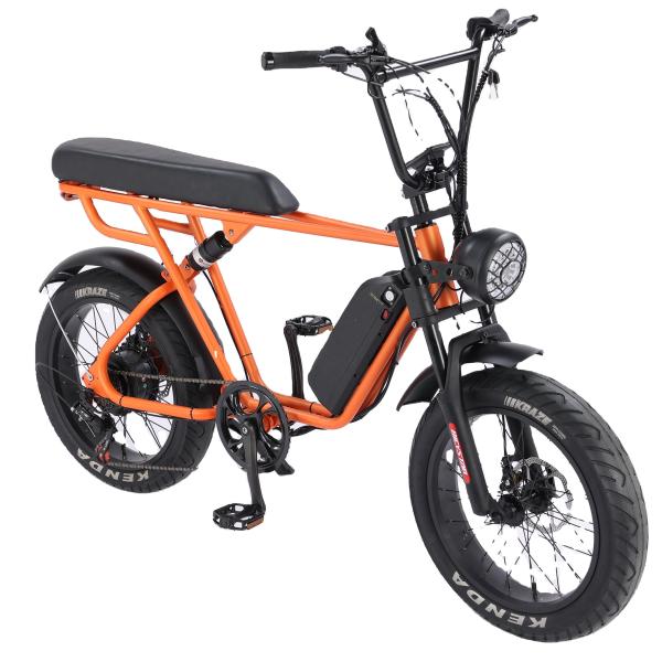7 Speed 20 Inch Fat Tire Electric Hybrid Bike Full Suspension 250W 48V 15Ah