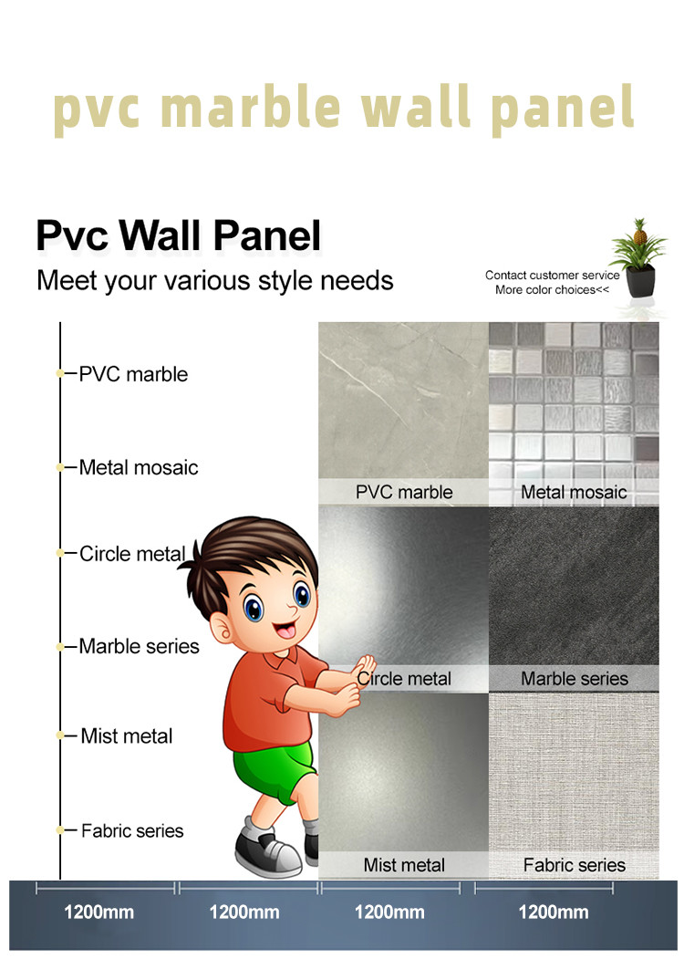TV Background Marble Wall Panels Waterproof Marble Bamboo Crystal Panels