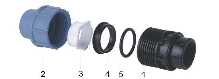 Female Tee PP Water Pipe Fitting with Reinforcing Ring for Pipe System