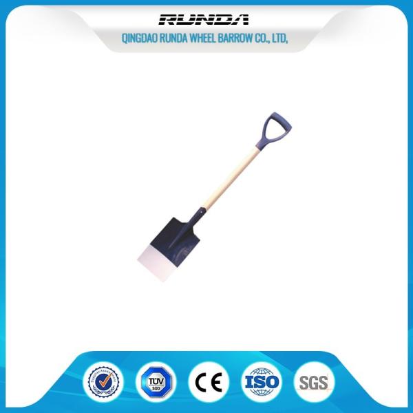 Wooden Handle Steel Spade Shovel S512 , Hole Digging Spade Flat Nose Multi