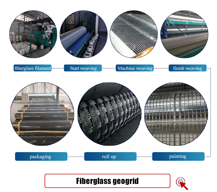 Cement Pavement Reconstruction High Temperature Rutting Resistance Fiberglass Geogrid